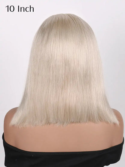 Ash Blonde Bob Wig 13x4 Lace Frontal Wig Straight Human Hair Wigs