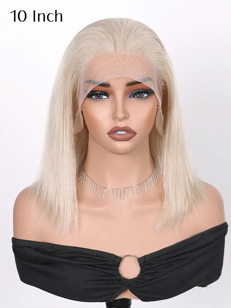 Ash Blonde Bob Wig 13x4 Lace Frontal Wig Straight Human Hair Wigs