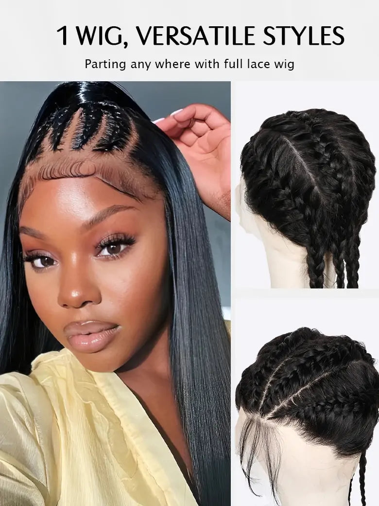 SIMMEL hair full lace wig straight hair free parting everywhere full lace human hair wigs