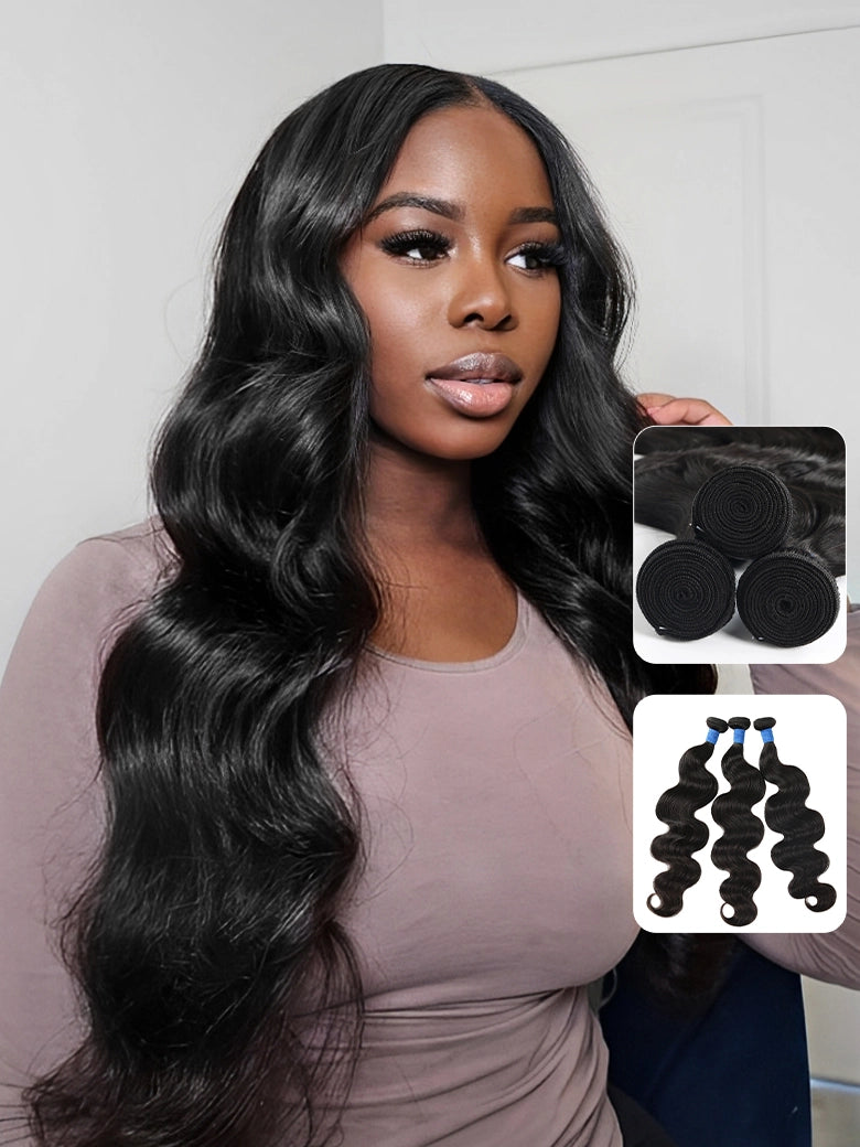 SIMMEL hair body wave 3 bundles human hair weave