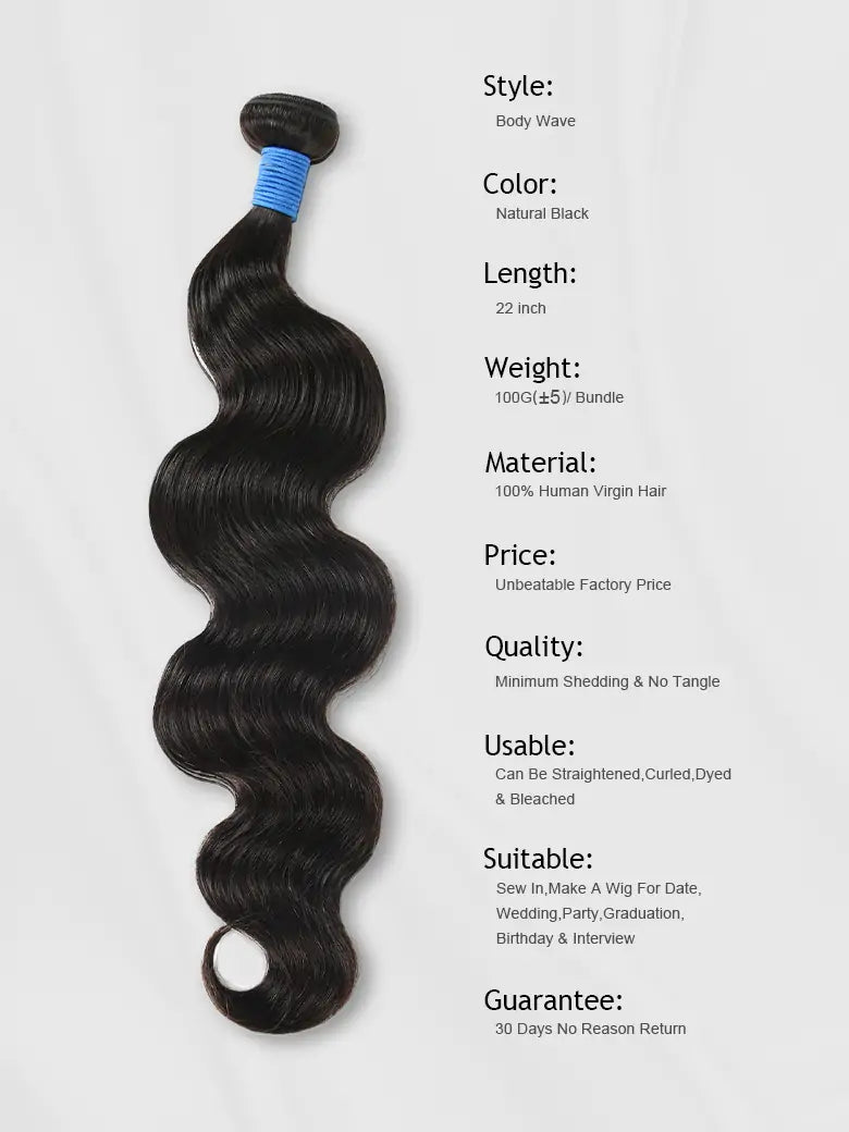 SIMMEL hair body wave human hair weave bundle details