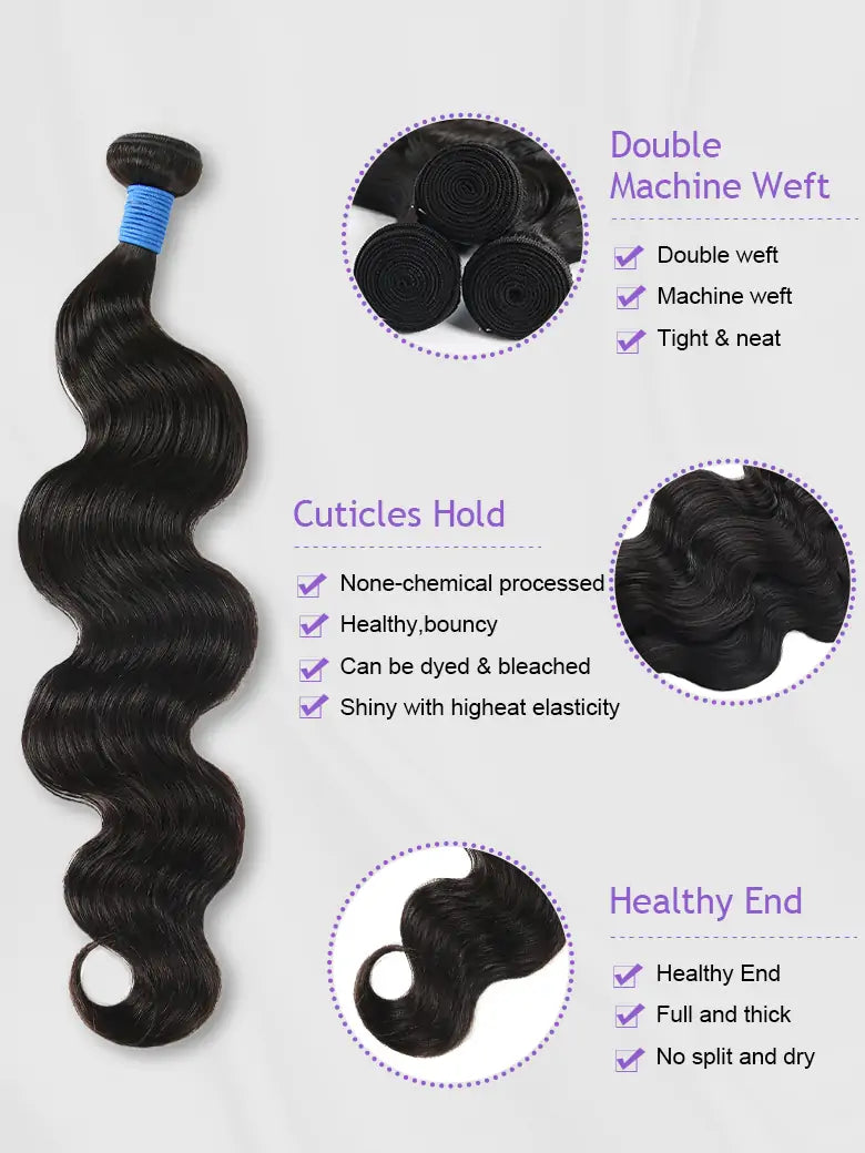 SIMMEL hair body wave human hair weave details
