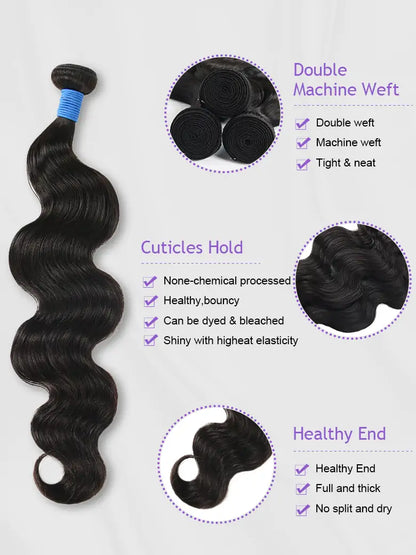 SIMMEL hair body wave human hair weave details