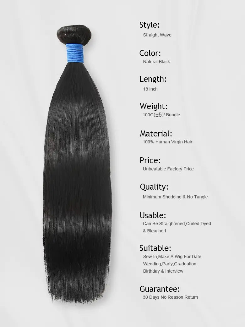SIMMEL Hair Silky Straight Human Hair Weave Details