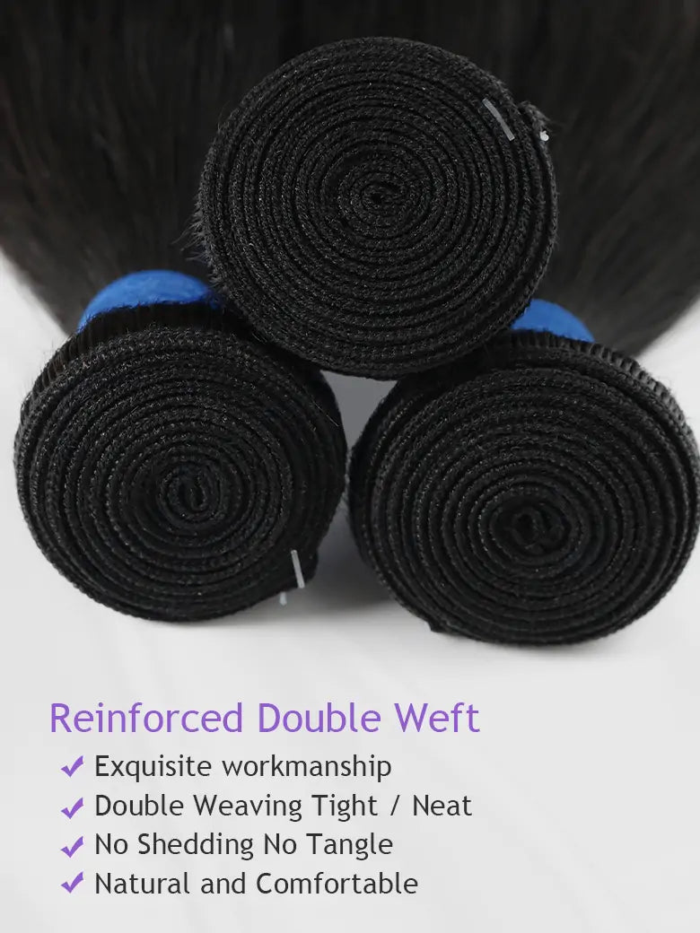 SIMMEL Hair Silky Straight Human Hair Weave Double Machine Weft
