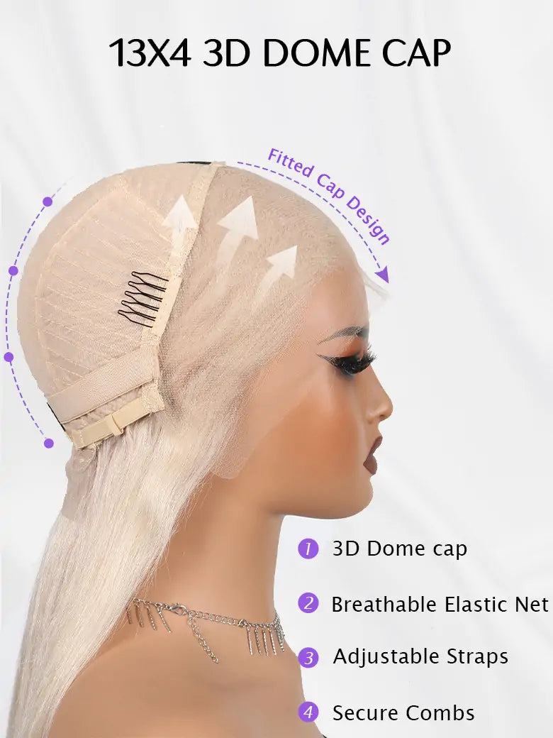 SIMMEL hair white hair 13x4 lace frontal wig cap