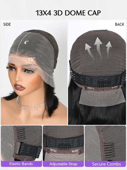 Simmel hair short bob wig straight hair 13x4 lace wig cap